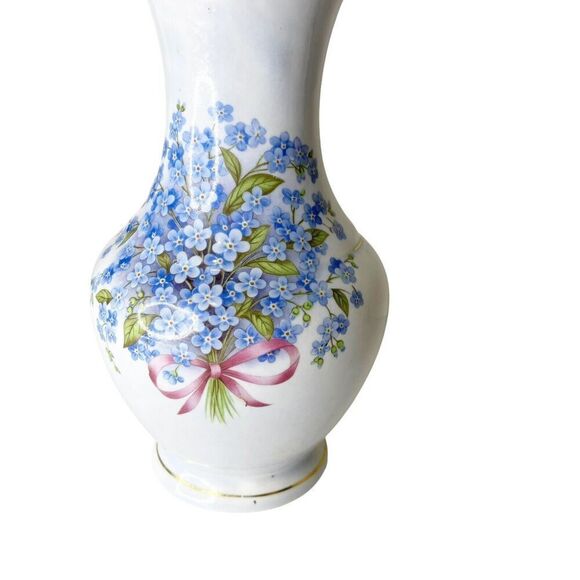 Vintage Mexican Pottery Vase Bodegas Oaxaca White Blue Ceramic Glaze Floral - Picture 2 of 16